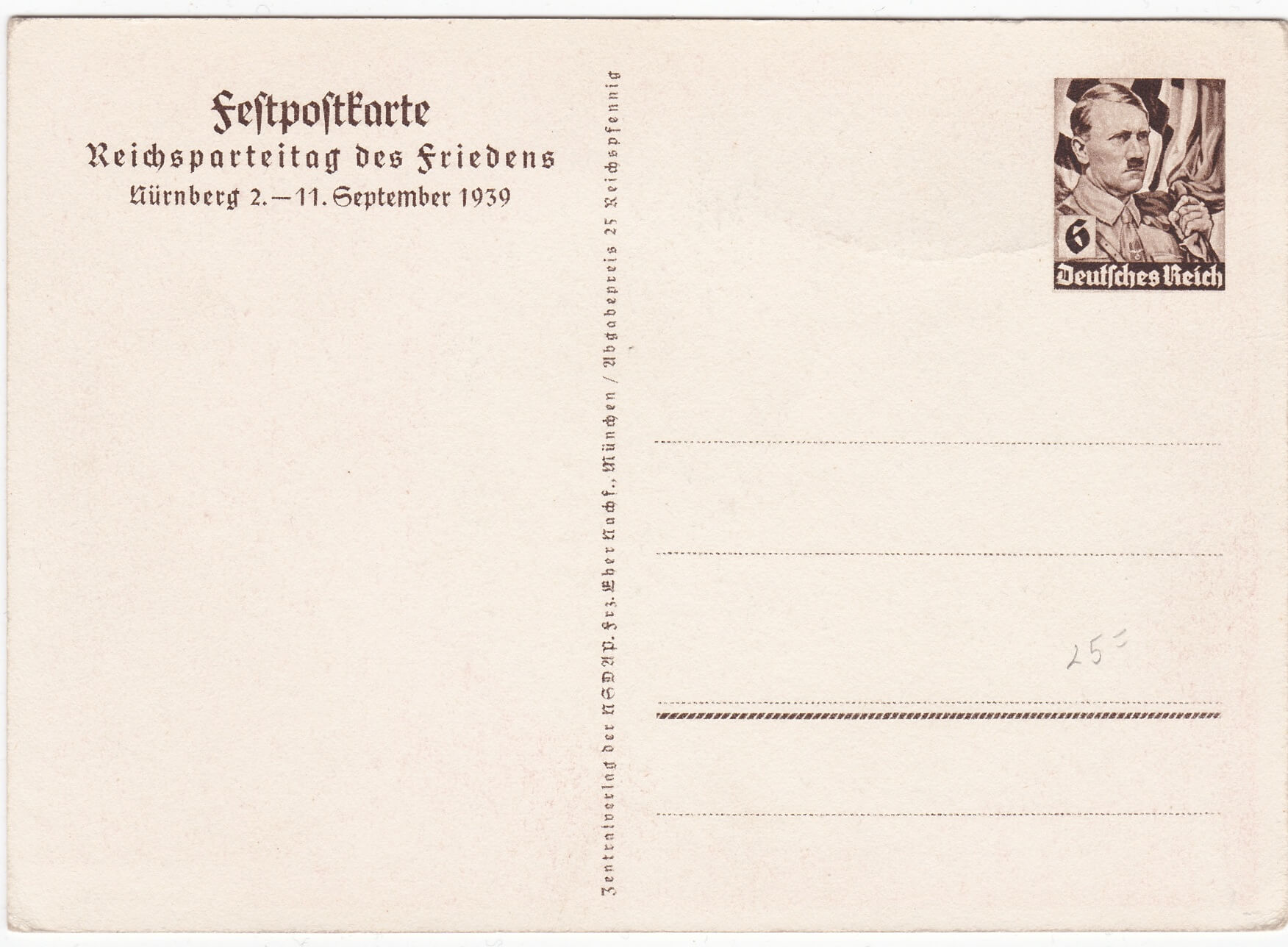 reichsparteitag postkarte 1939