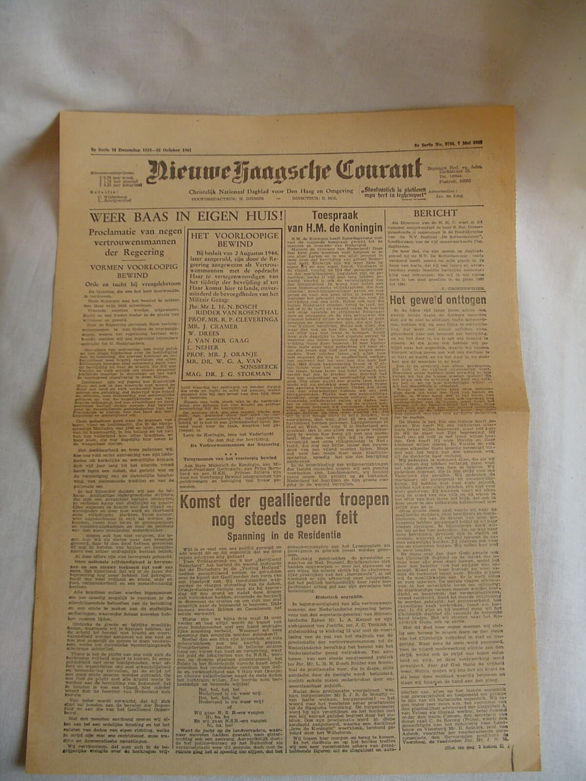 Kranten bevrijding de tweede wereldoorlog krant wo2 1945