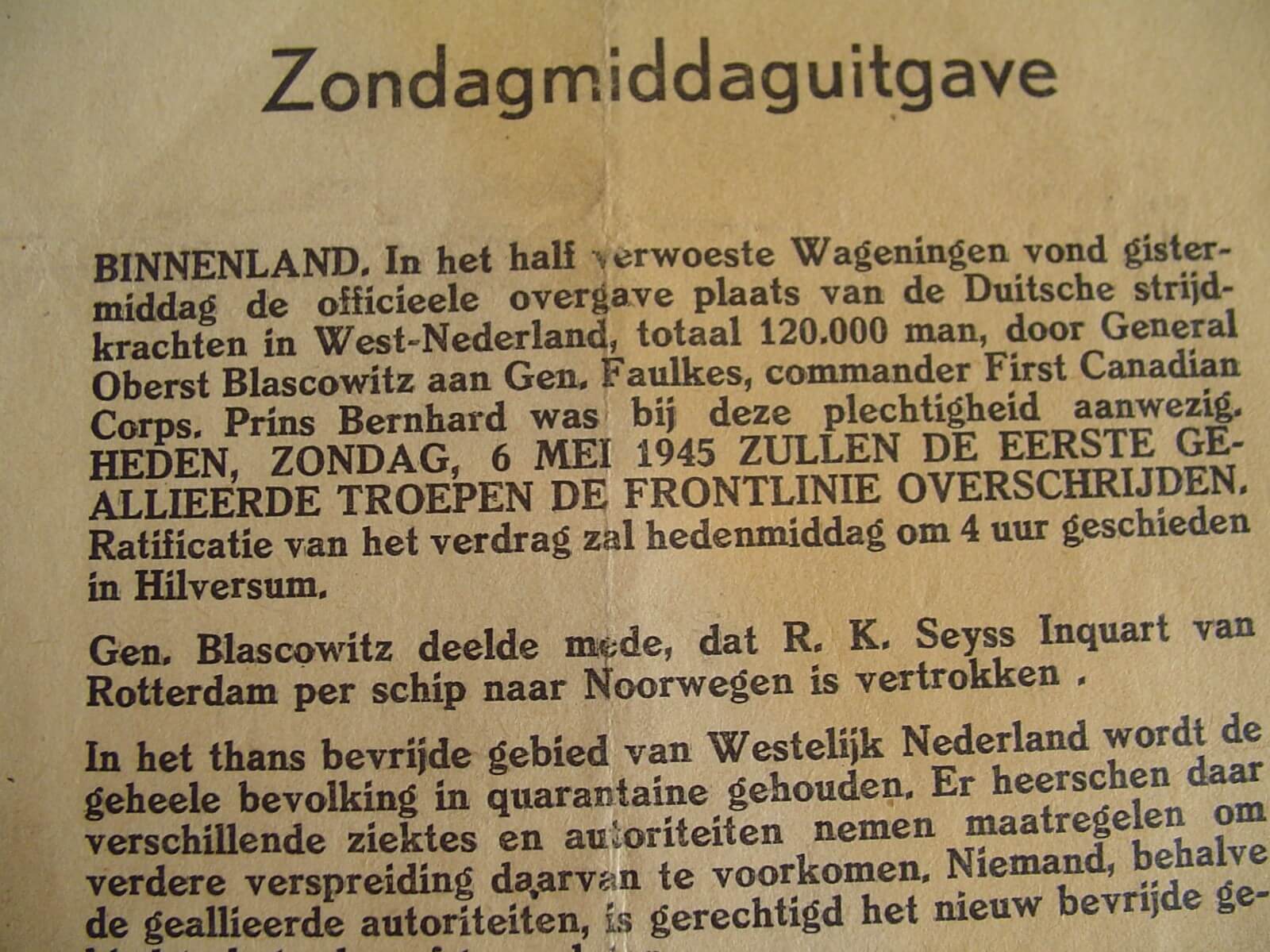 Kranten bevrijding de tweede wereldoorlog krant wo2 1945 Het Nieuws