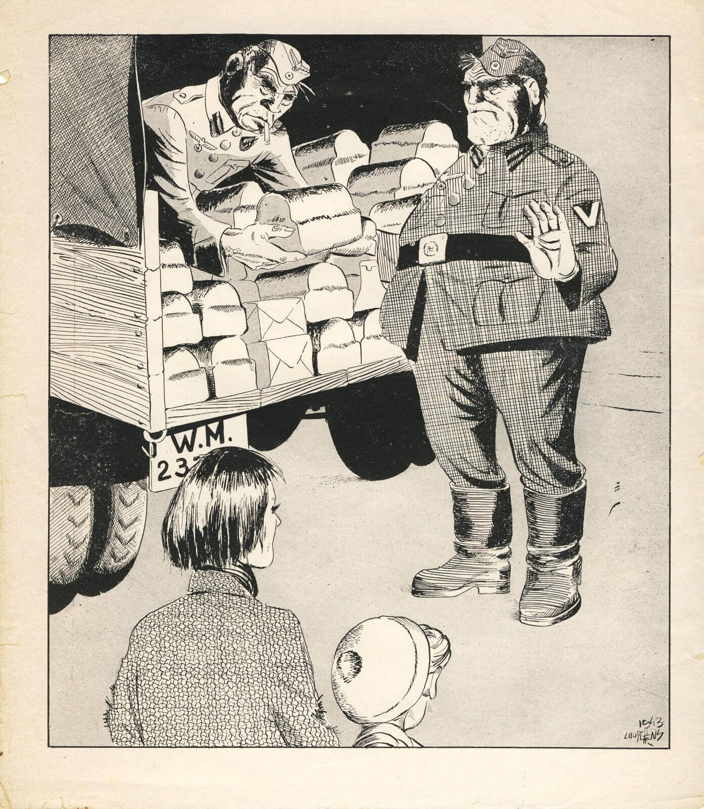 Spotprent hongerwinter 1944 Wo2